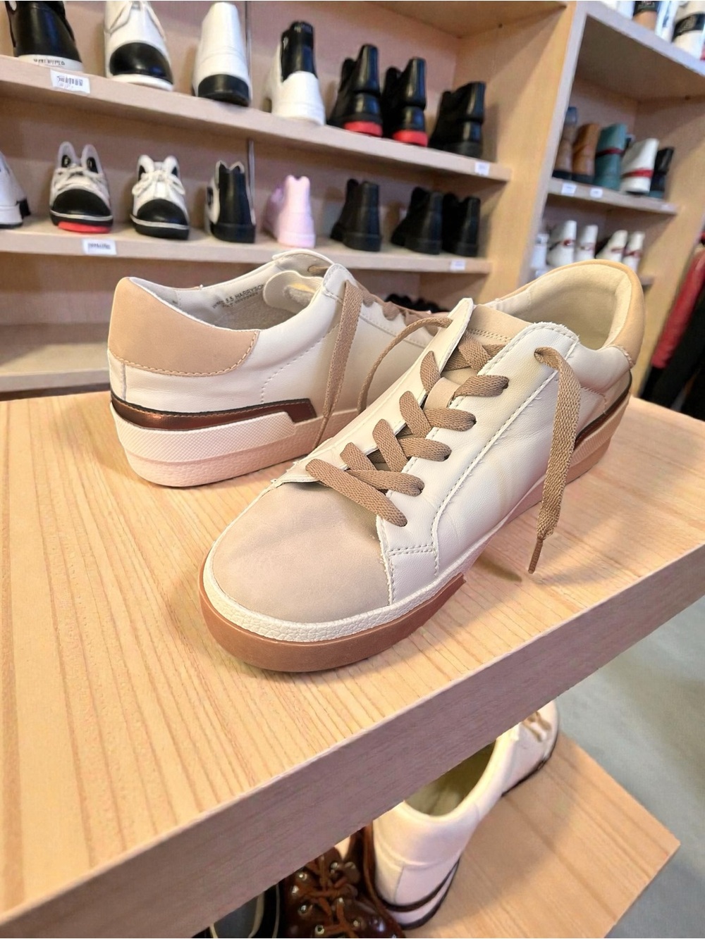 Dolce Vita Beige and Tan Harryson Leather Sneakers